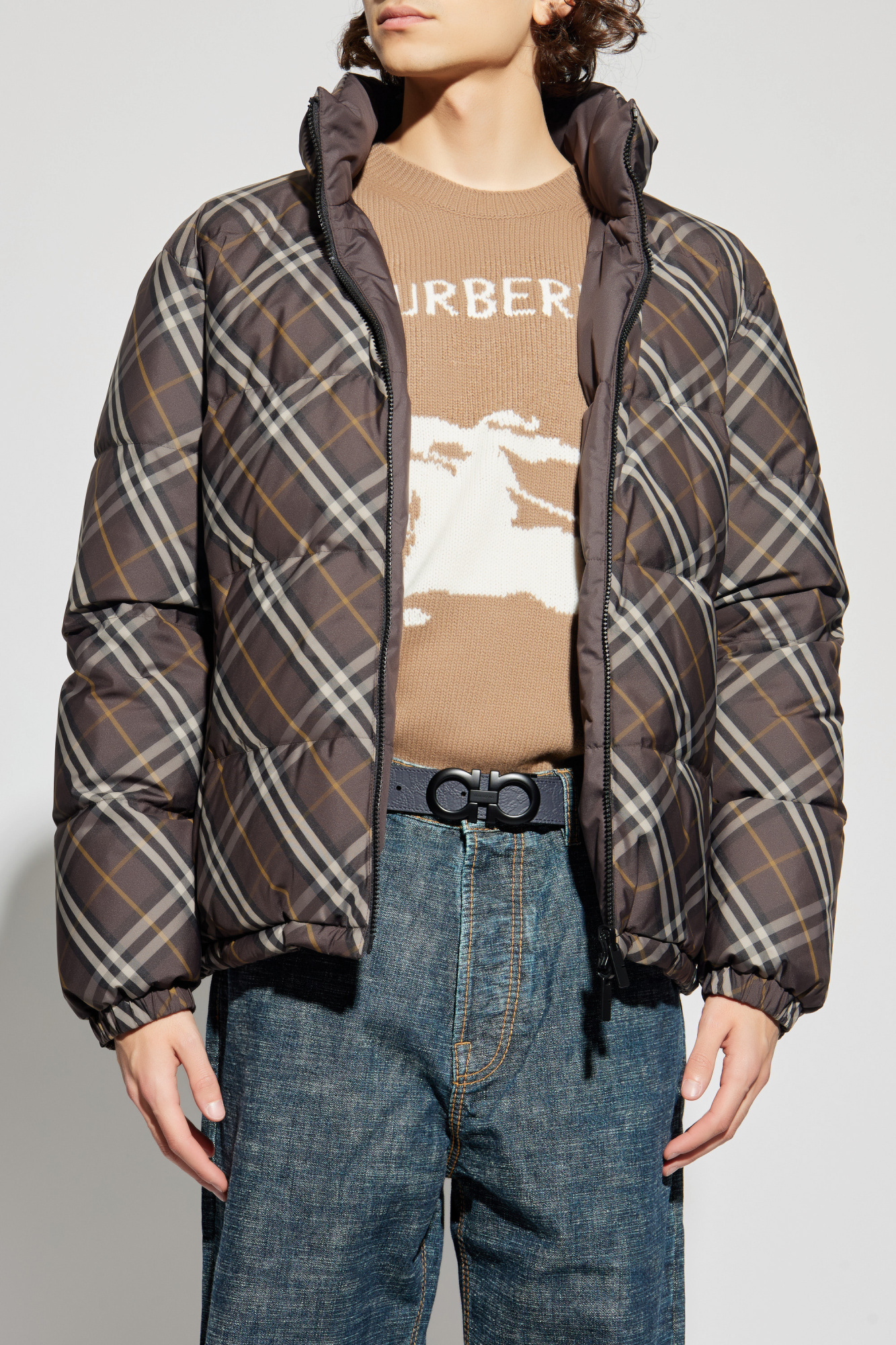 Brown Reversible down jacket Burberry - Vitkac Slovakia